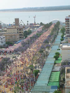 View from the hotel down  the Feria de manzanilla