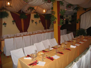 Caseta set out for a meal