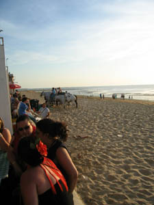 horse ridinh on the beach in sanlucar