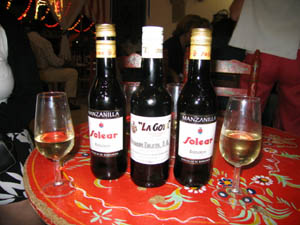 Bottles of manzanilla